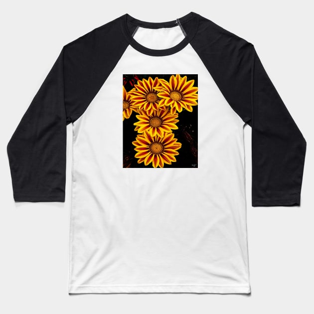 Five Floral Sisters Baseball T-Shirt by Chris Lord